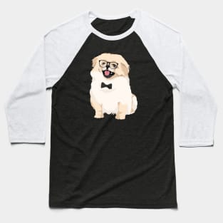 Cute Hipster Pekingese Puppy T-Shirt for Dog Lovers Baseball T-Shirt